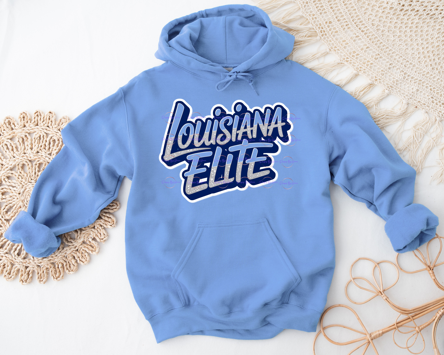 Louisiana Elite Script Carolina Blue Tee & Hoodie
