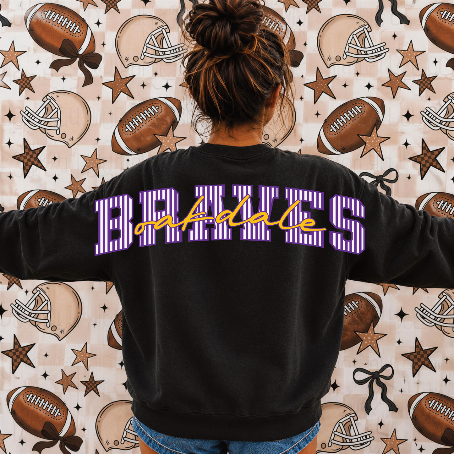 Oakdale Braves Shoulder-to-Shoulder Spirit Crewneck