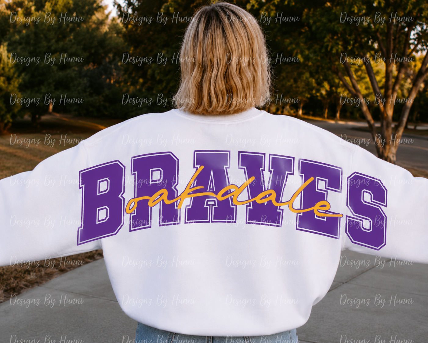 Oakdale Braves Shoulder-to-Shoulder Spirit Crewneck
