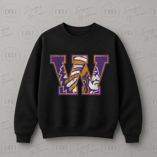 Distressed Warrior W Crewneck Sweatshirt