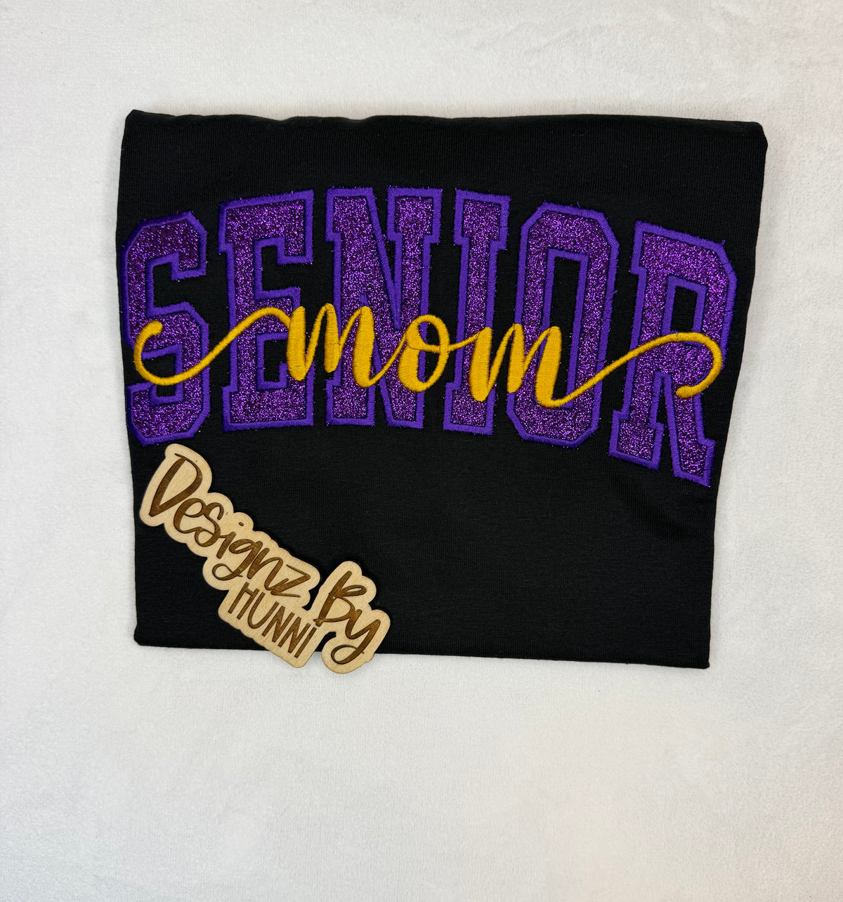 Customized Senior Mom Embroidered  with HTV Glitter Vinyl