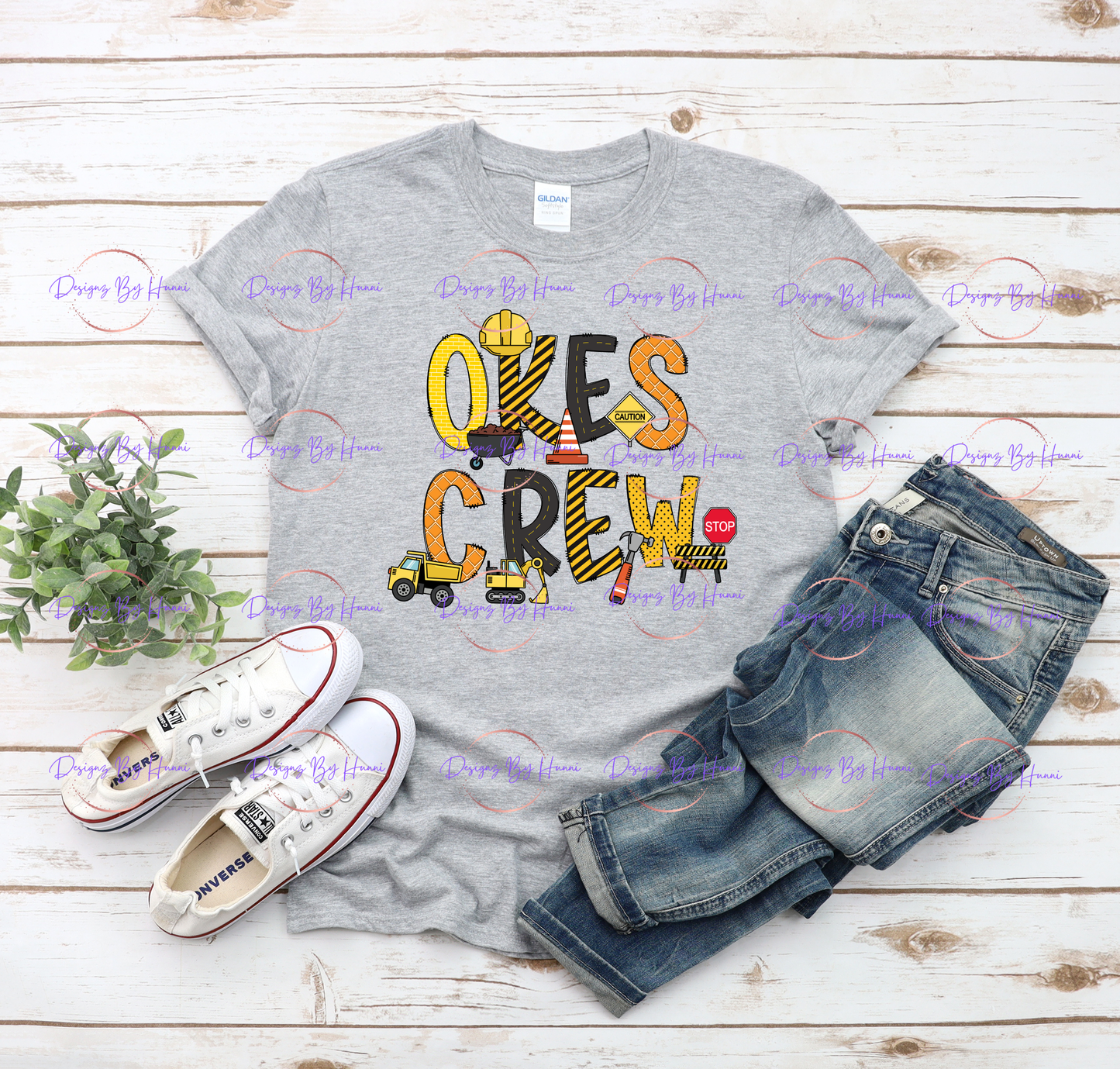 "OKES CREW" Under Construction Themed Teacher Tee