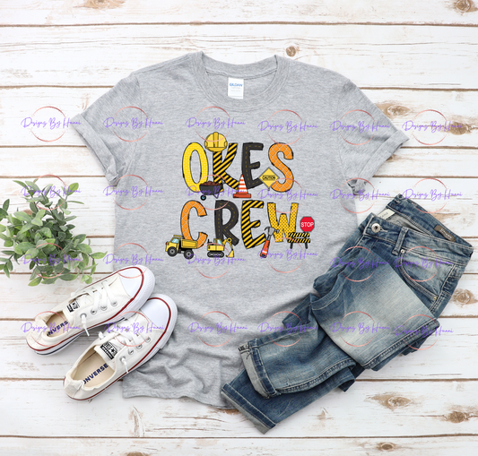 "OKES CREW" Under Construction Themed Teacher Tee
