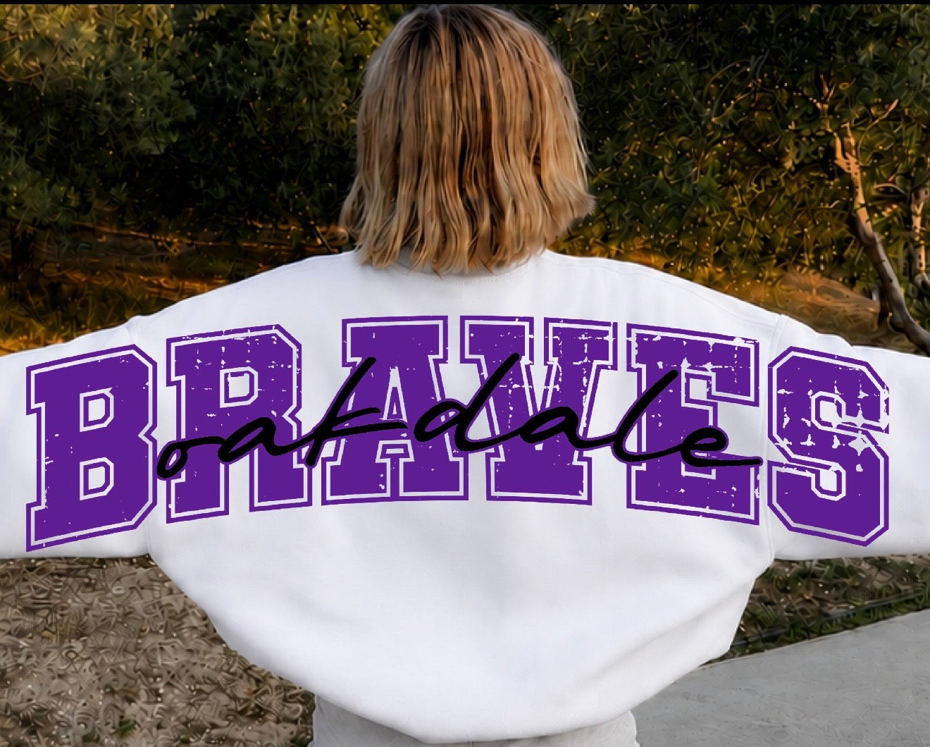 Oakdale Braves Shoulder-to-Shoulder Spirit Crewneck