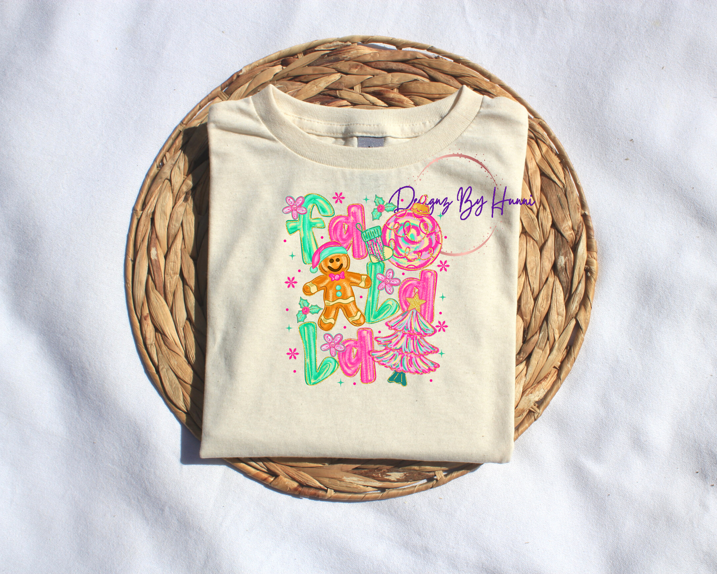 Fa La La Gingerbread Christmas Tee (DTF Print)