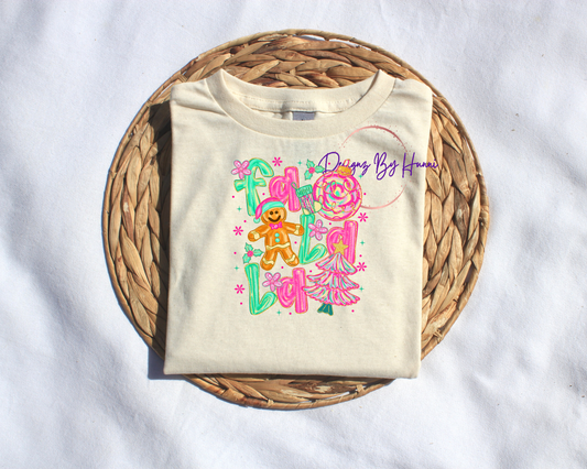 Fa La La Gingerbread Christmas Tee (DTF Print)